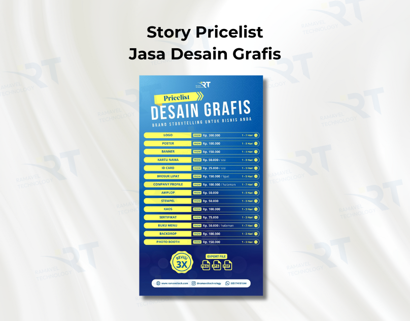 Story Instagram Daftar Harga Jasa Desain Grafis Ramavel Technology