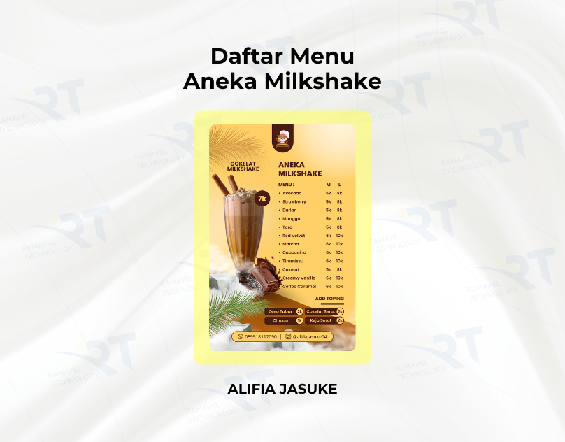 Daftar Menu Aneka Milkshake