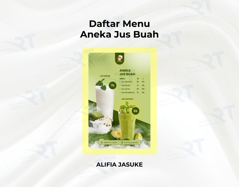Daftar Menu Aneka Jus Buah